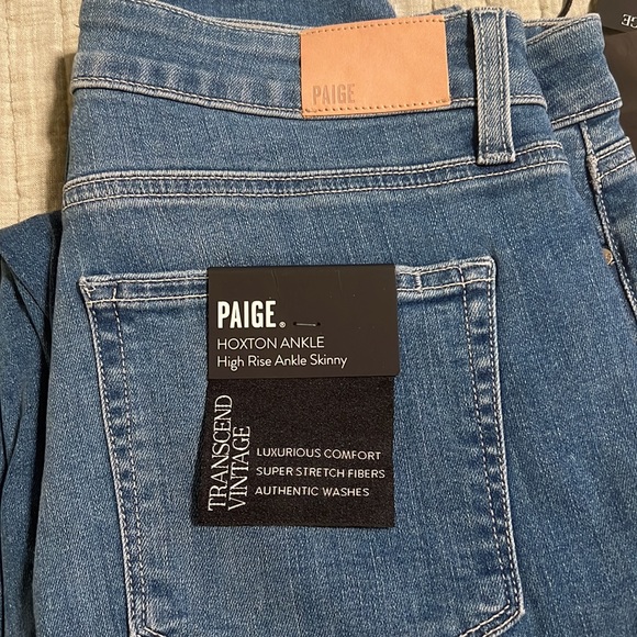 🔥🔥PAIGE Transcend Hoxton Ripped High Waist Ankle Skinny Jeans - Picture 7 of 16